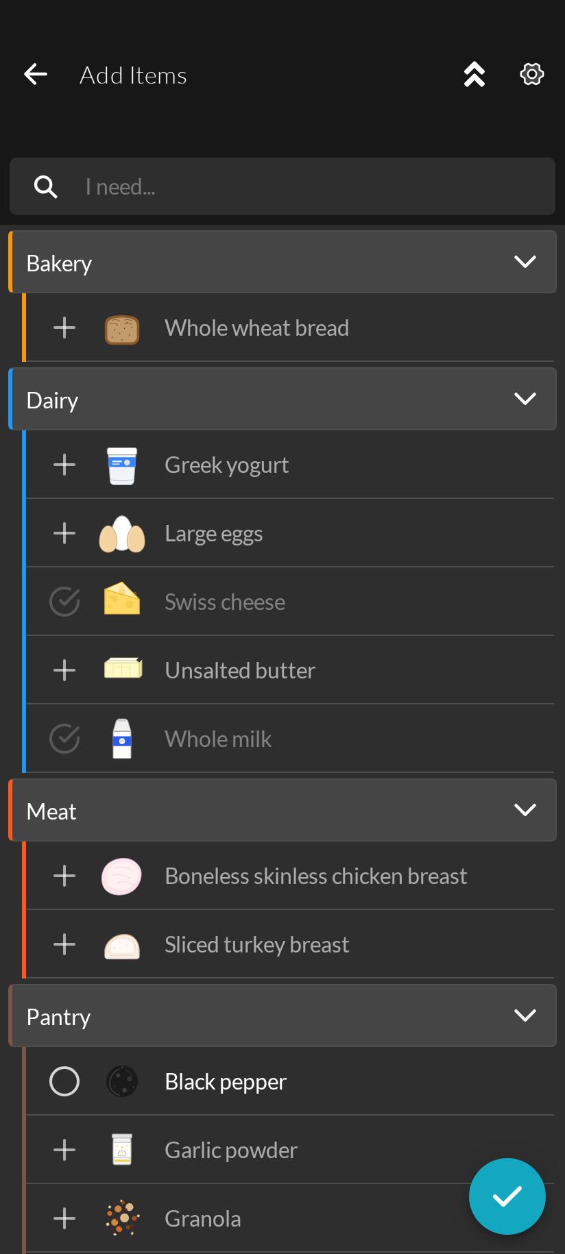 Browse Items (Dark Mode)