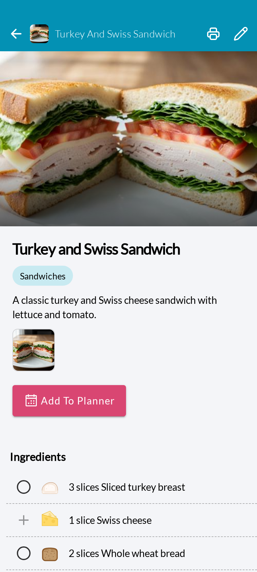 Recipe View